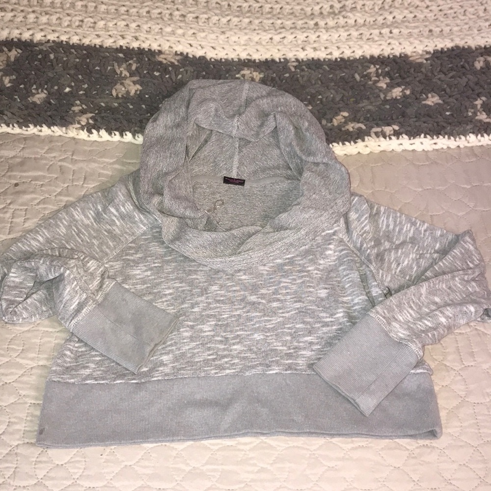 Cowl neck crop sweatshirt